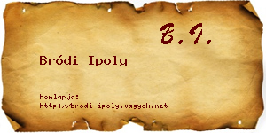 Bródi Ipoly névjegykártya